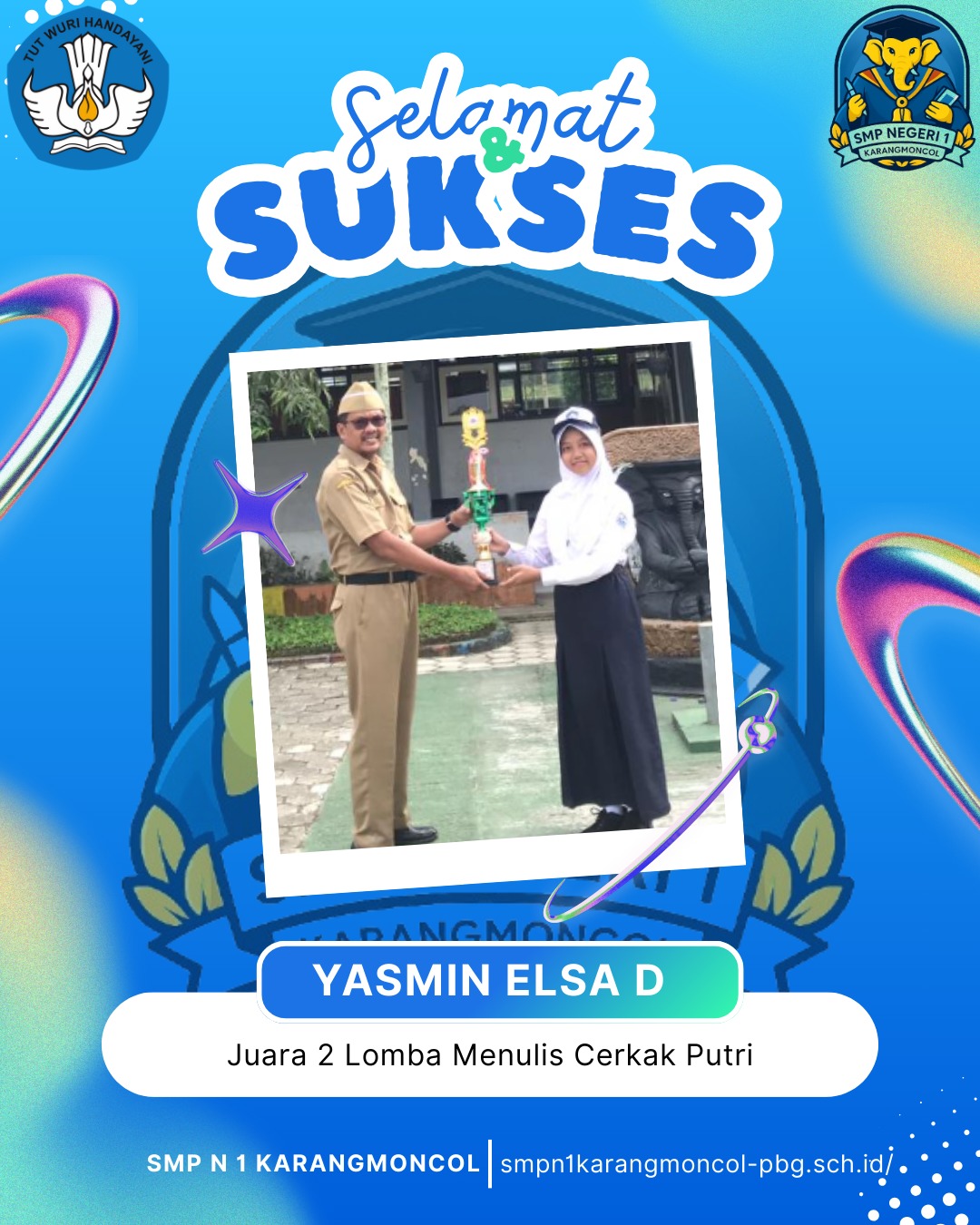 SMP N 1 Karangmoncol Raih Juara 2 Lomba Menulis Cerkak Putri pada FTBI 2025